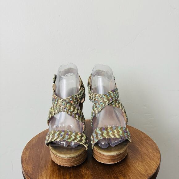 Frye Corrina Whipstitch Ankle Wrap Wedge Sandal Women’s Size 8 - Picture 2 of 10